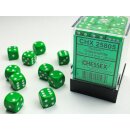 Chessex: Opaque - D6 Set (36) - Green/White