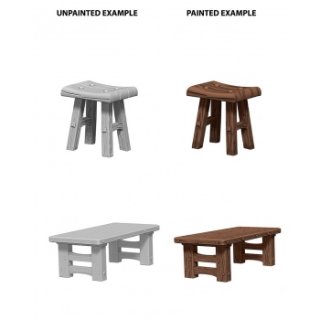 Deep Cuts Unpainted Miniatures - Holztisch & Stühle