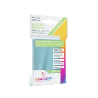Gamegenic: PRIME Standard American Sized Sleeves 59 x 91 mm - Clear (50 Sleeves)