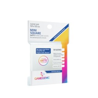 Gamegenic: MATTE Mini Square-Sized Sleeves 53 x 53 mm - Clear (50 Sleeves)