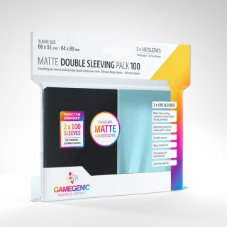 Gamegenic: MATTE Double Sleeving Pack Clear/Black (2x100 Sleeves)