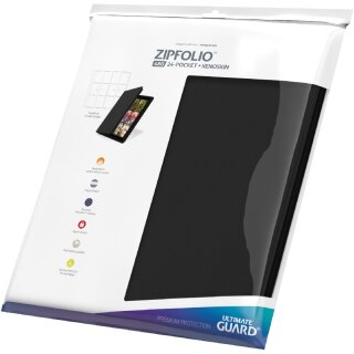 Ultimate Guard: Zipfolio 480 - 24-Pocket XenoSkin (Quadrow) - Schwarz