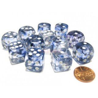 Chessex: Nebula - D6 Set (12) - Dark Blue/White