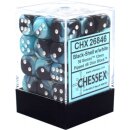 Chessex: Gemini - D6 Set (36) - Black Shell/White