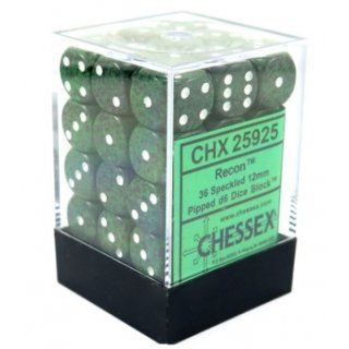 Chessex: Gesprenkelte - D6 Set (36) - Speckled Recon/White