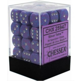 Chessex: Gesprenkelte - D6 Set (36) - Speckled Silver Tetra/Silver