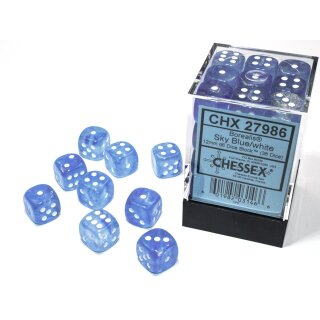 Chessex: Luminary - D6 Set (36) - Borealis Sky Blue/White