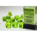 Chessex: Vortex - D6 Set (12) - Bright Green/Black
