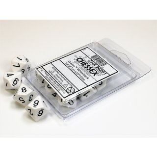 Chessex: Opaque Polyhedral - D10 Set (10) - White/Black
