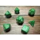 Chessex: Opaque Polyhedral - Dice Set (7) - Green/White