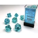 Chessex: Translucent Polyhedral - Set (7) - Teal/White 