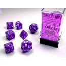 Chessex: Opaque Polyhedral - Dice Set (7) - Purple/White