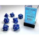 Chessex: Opaque Polyhedral - Dice Set (7) - Blue/White