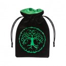 Dice Bag: Forest Black & Green Velour