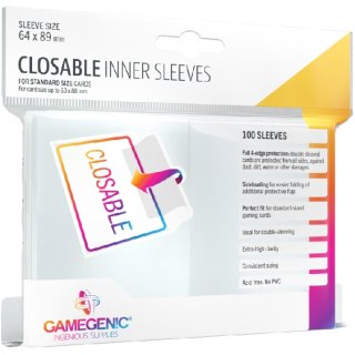 Gamegenic: Closable Inner Sleeves - Clear (100 Sleeves)