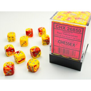 Chessex: Gemini - D6 Set (36) - RedYellow/Silver