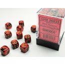 Chessex: Marmorierte - D6 Set (36) - Gemini Black Red/Gold