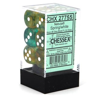 Chessex: Luminary - D6 Set (12) - Nebula Spring/White