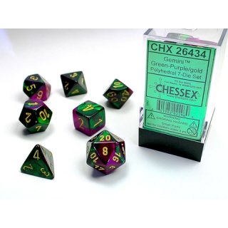 Gemini® Polyhedral Green-Purple/gold 7-Die Set