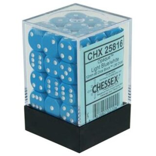 Chessex: Opaque - D6 Set (36) - Light Blue/White