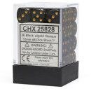 Chessex: Opaque - D6 Set (36) - Black/Gold