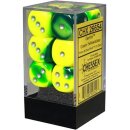 Chessex: Gemini - D6 Set (12) - Green Yellow/Silver