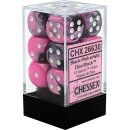 Chessex: Gemini - D6 Set (12) - Black Pink /White