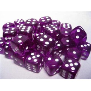 Chessex: Translucent - D6 Set (36) - Purple/White