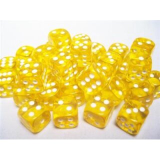 Chessex: Translucent - D6 Set (36) - Yellow/White
