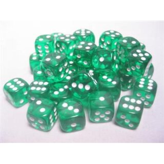 Chessex: Translucent - D6 Set (36) - Green/White
