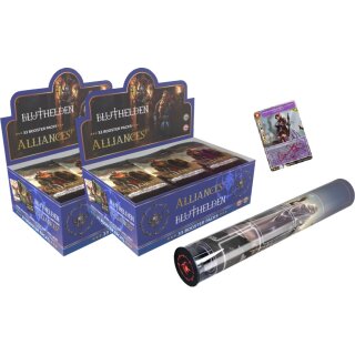 Bluthelden TTCG: Aliances 1st - 2x Booster Display + Signed Card + gratis Playmat - EN
