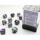 Chessex: Gemini - D6 Set (36) - Purple Steel/White
