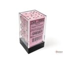 Chessex: Opaque - D6 Set (12) - Pastel Pink/Black