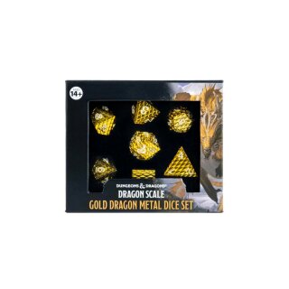 Dungeons & Dragons: Premium Metall Würfel Set (7) - Dragon Scale Gold